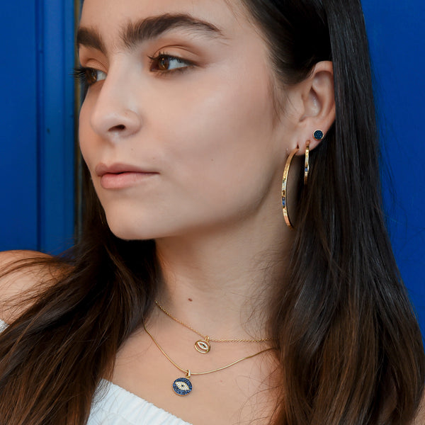 Gold Small Square Edge Hoops