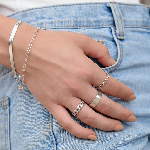 Silver Linear Link Bracelet