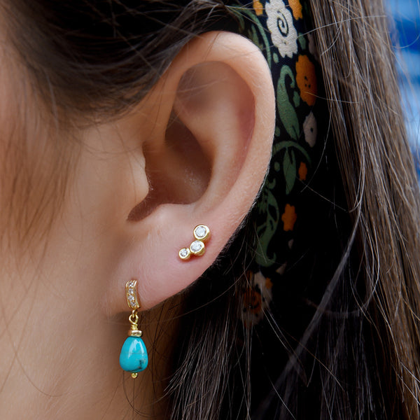 Gold Turquoise Life Earrings