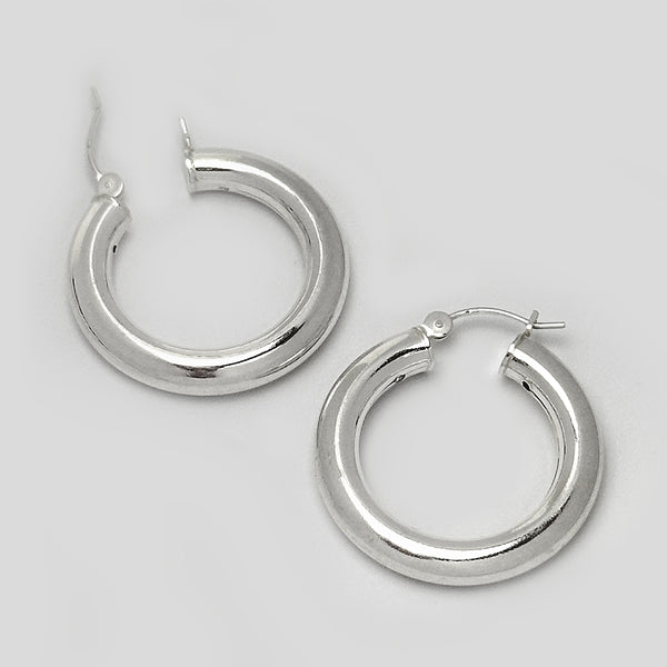 Silver Carissa Thick Hoops
