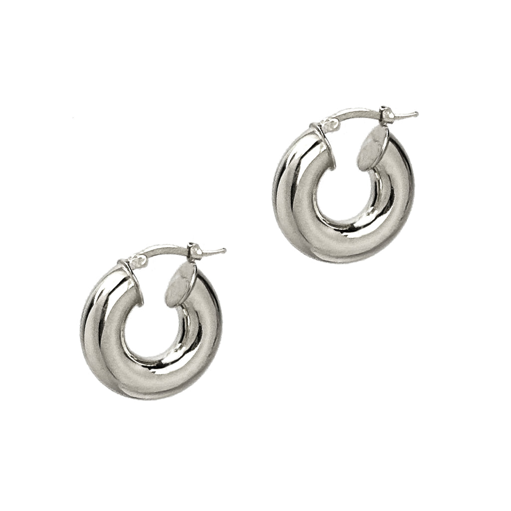 Silver Small Chubby Hoops