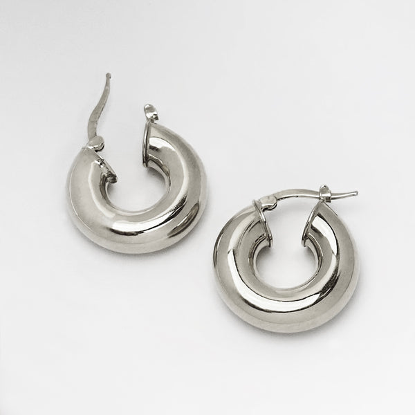 Silver Small Chubby Hoops