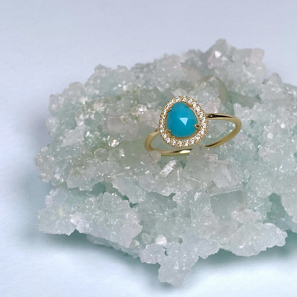 Turquoise Halo Ring