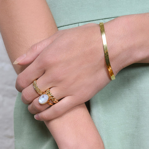 Moonstone Cabochon Ring