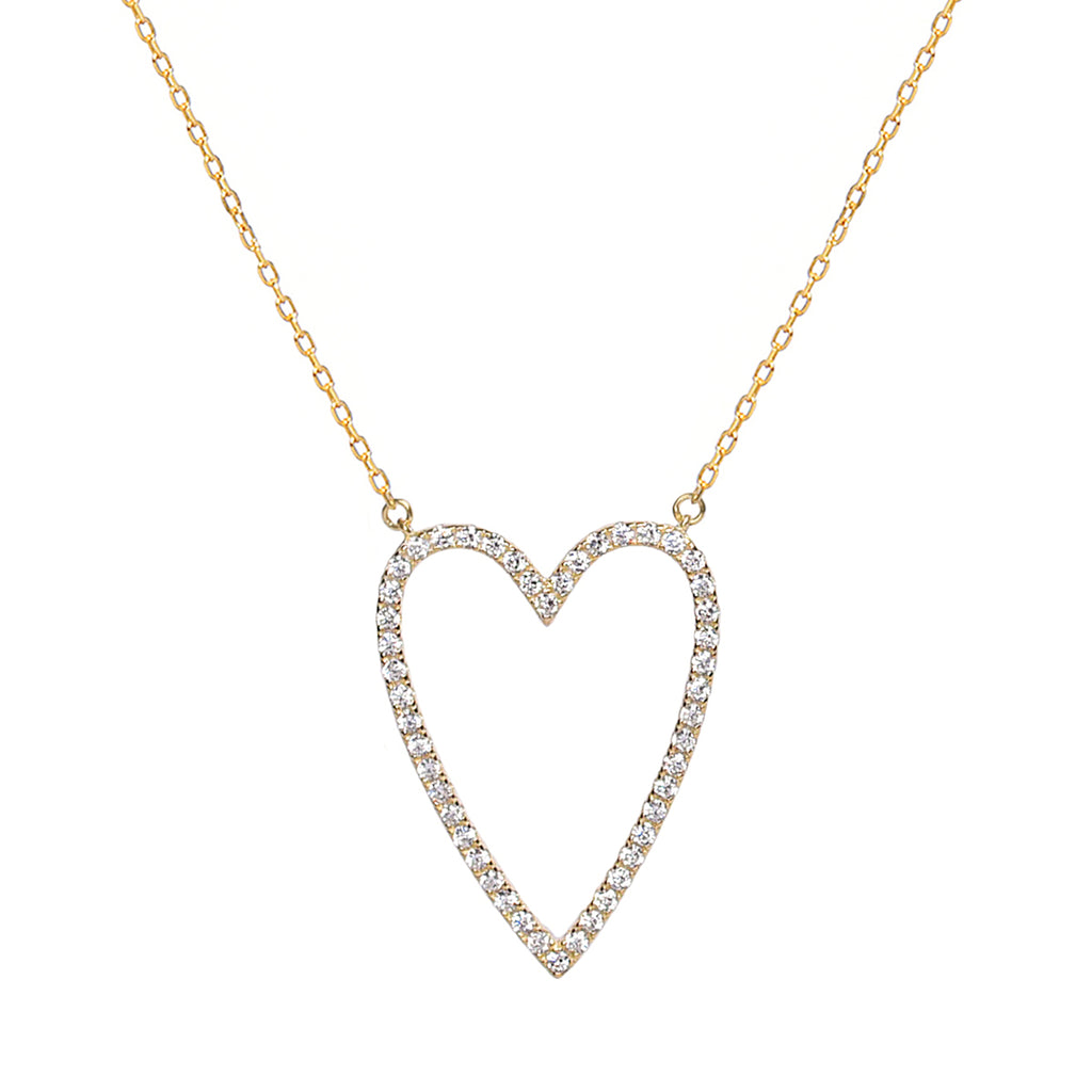 Large Multi Link Chain & Heart Pendant Necklace - eklexic