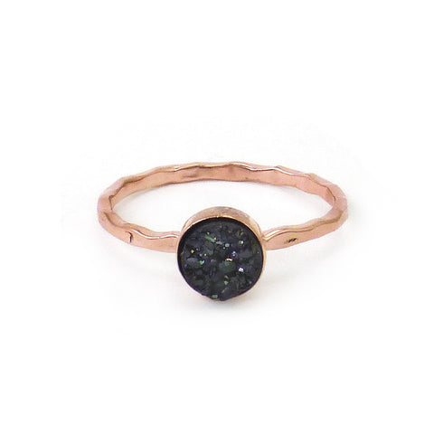 Rose Gold Artisan Druzy Ring
