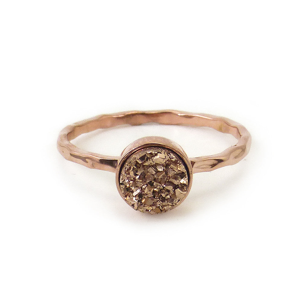 Rose Gold Artisan Druzy Ring