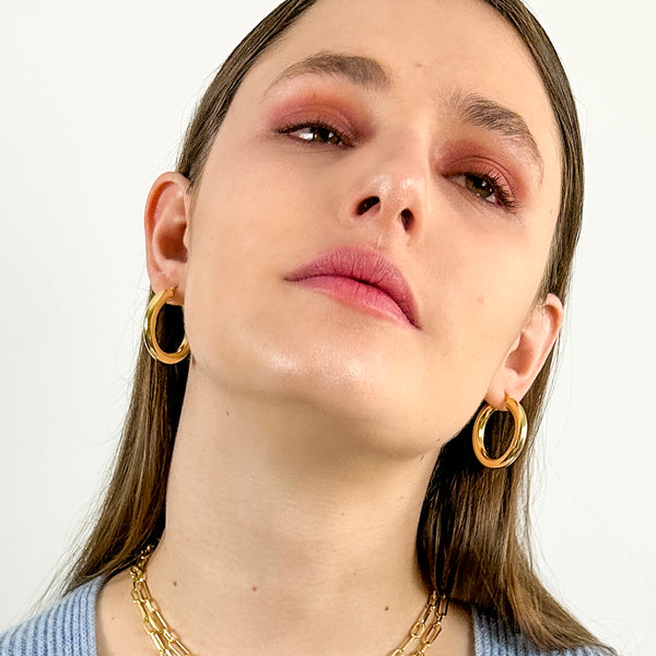 Gold Carissa Thick Hoops